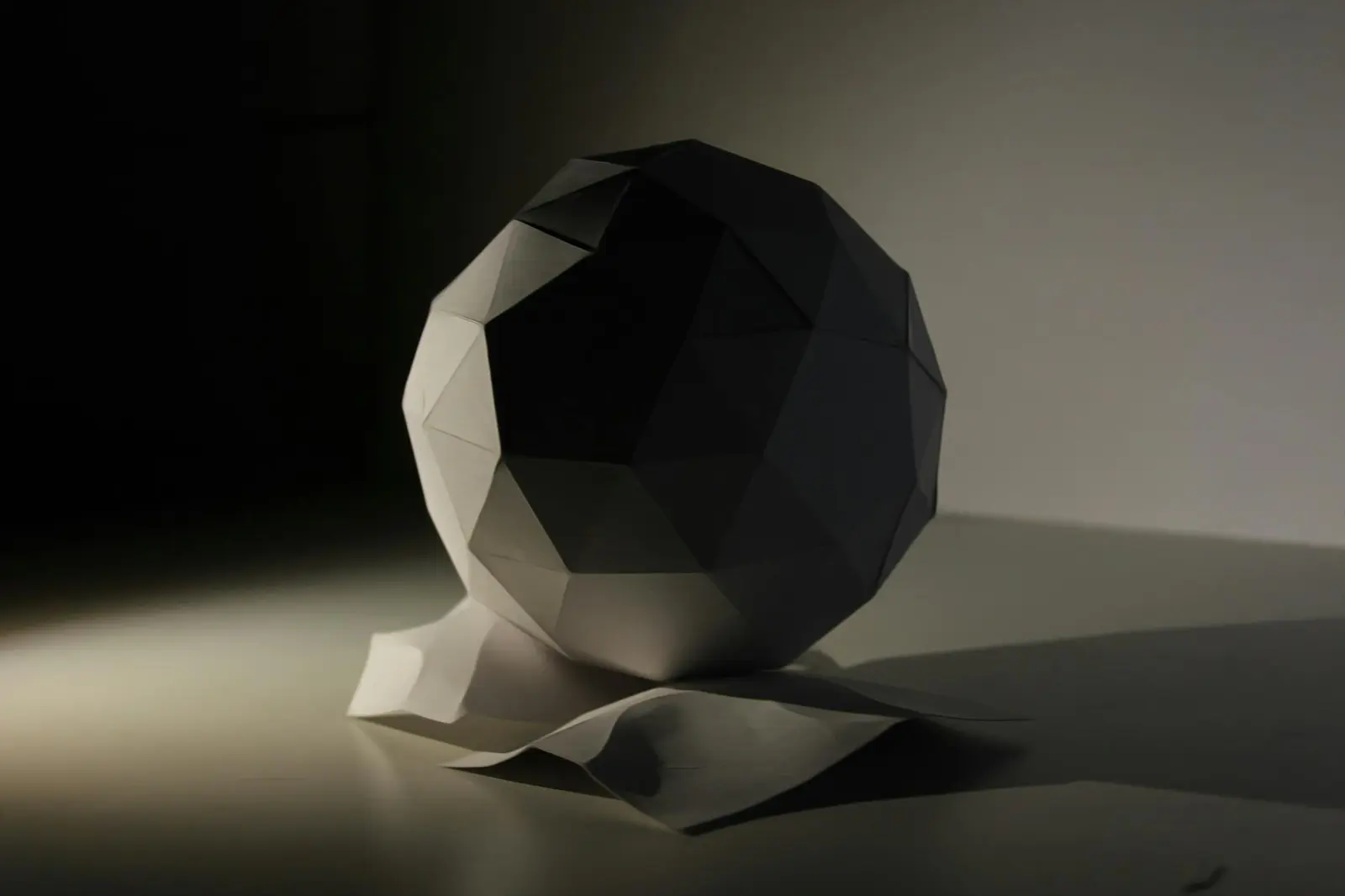 Monochrome geometric sculpture