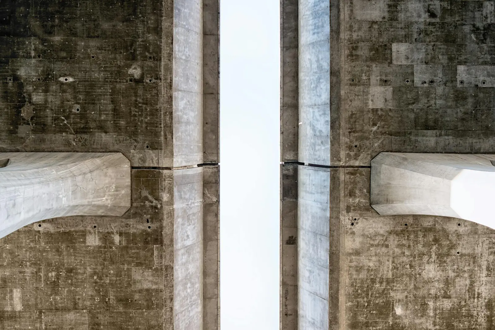 Monolithic concrete forms interacting with light