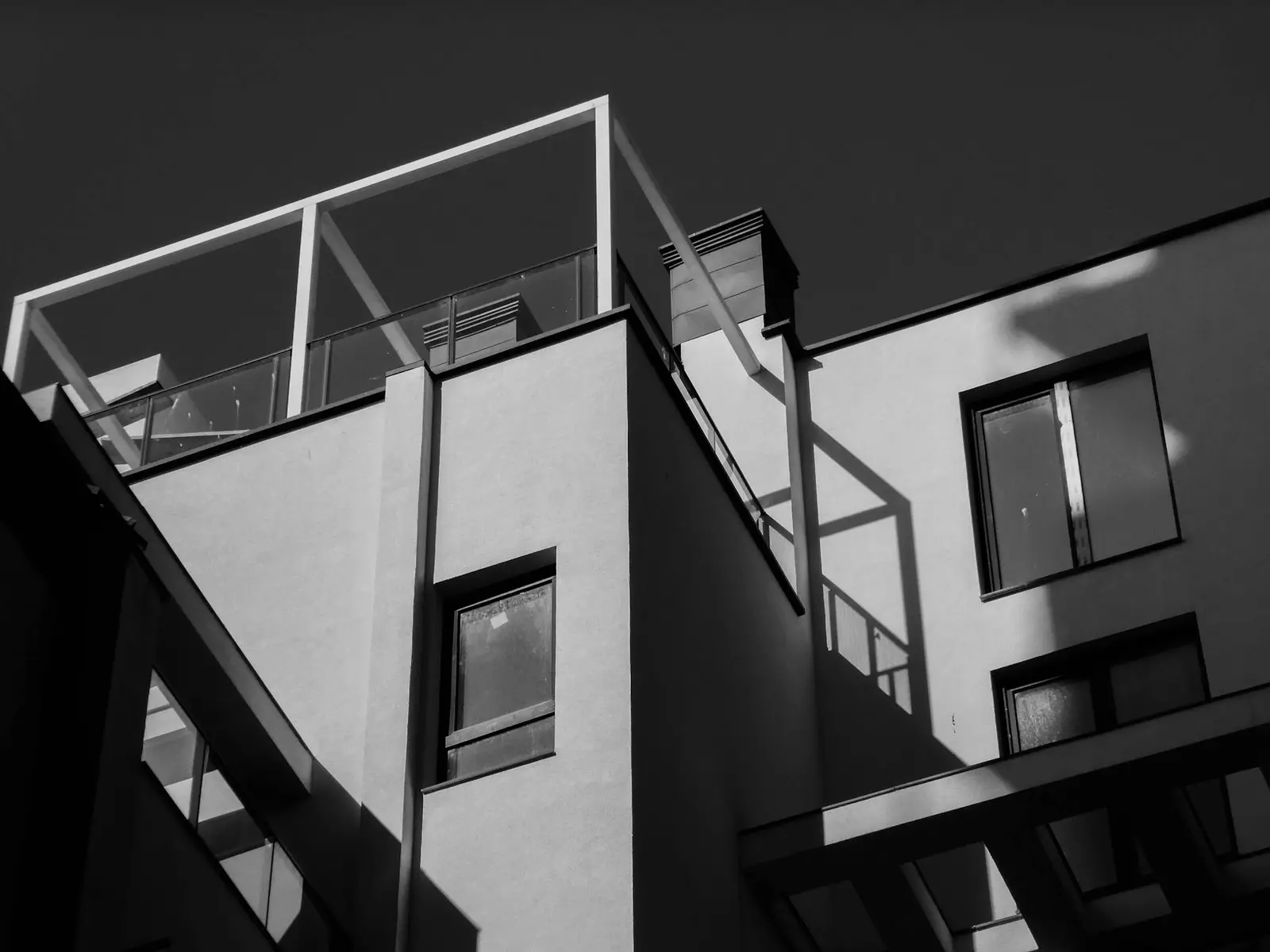 Abstract architectural composition with strong light and shadow