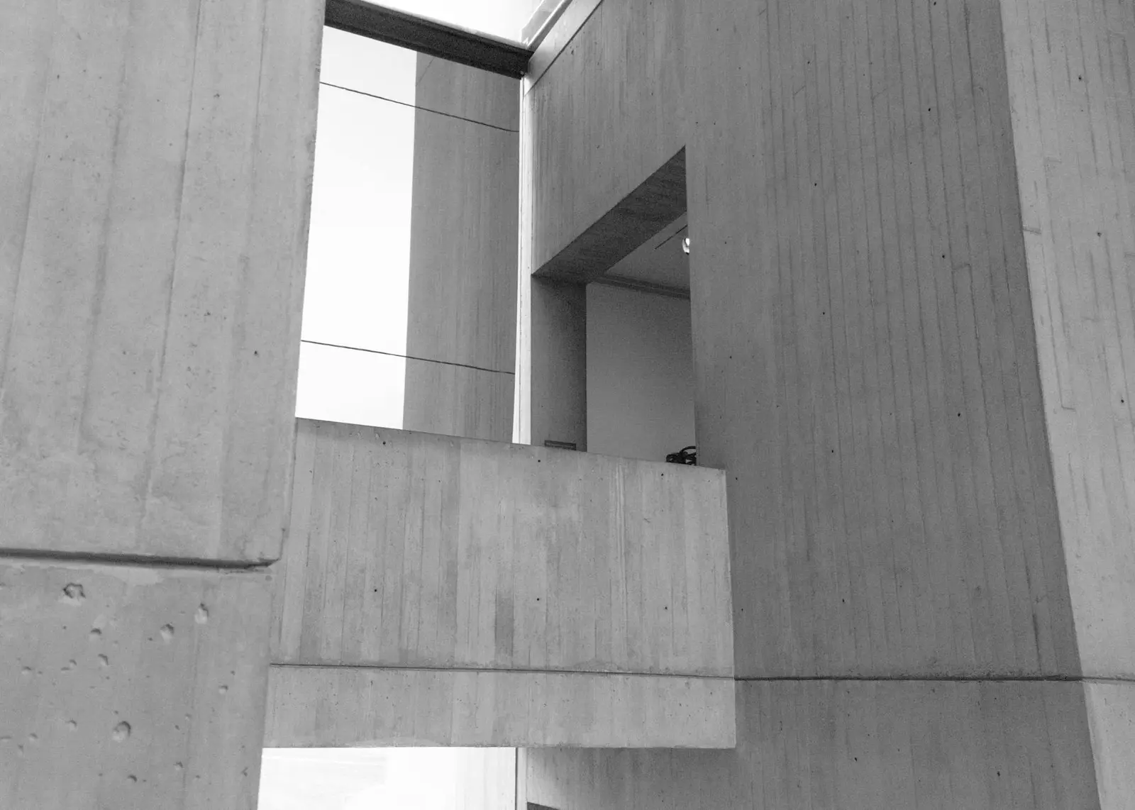 Minimalist architectural interior with sharp concrete lines